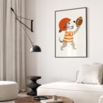 Dog Playing Football Poster