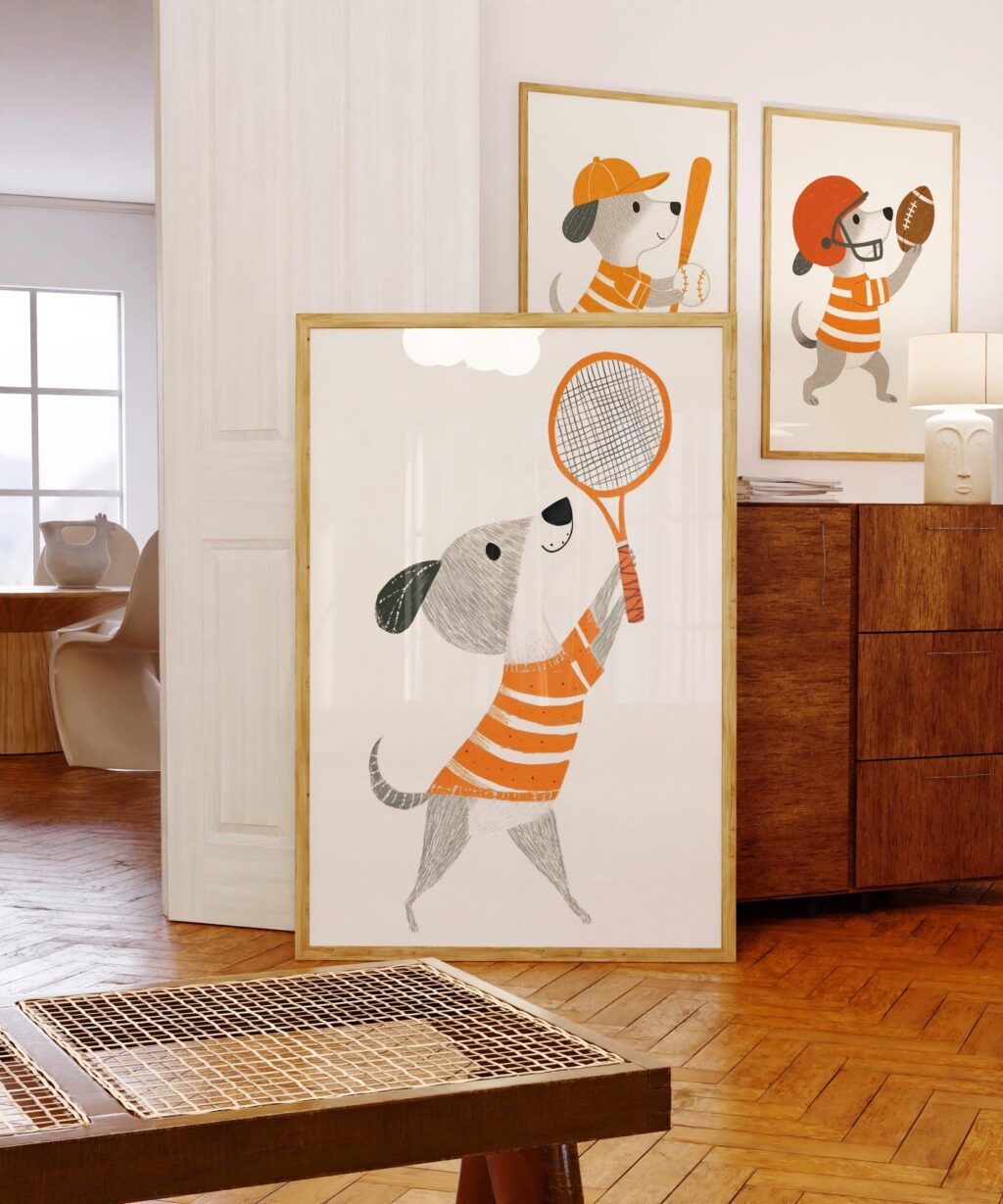 Dog Sports Nursery Art Set