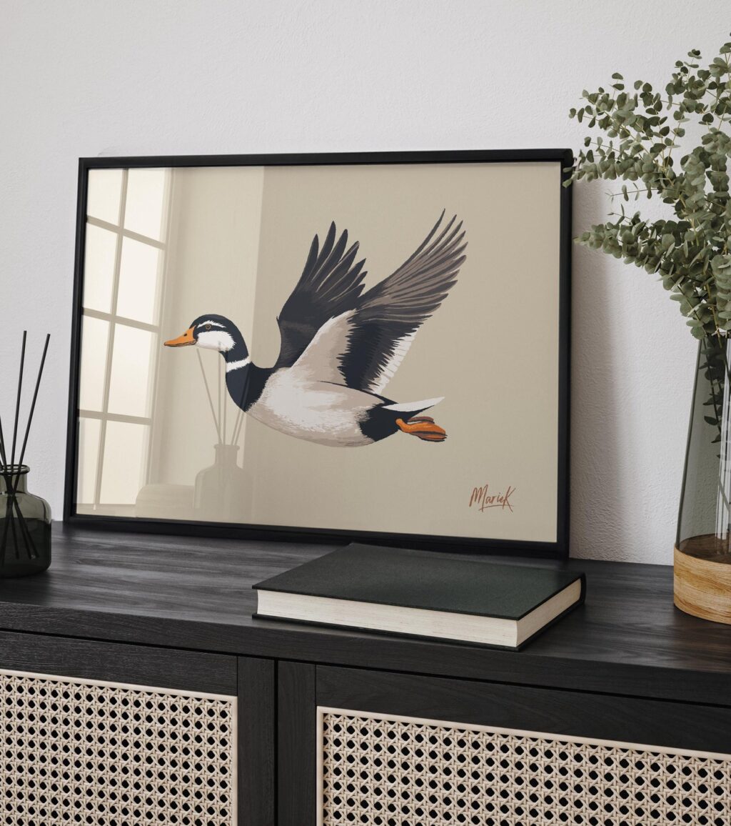 Flying Indian Runner Duck Art Print
