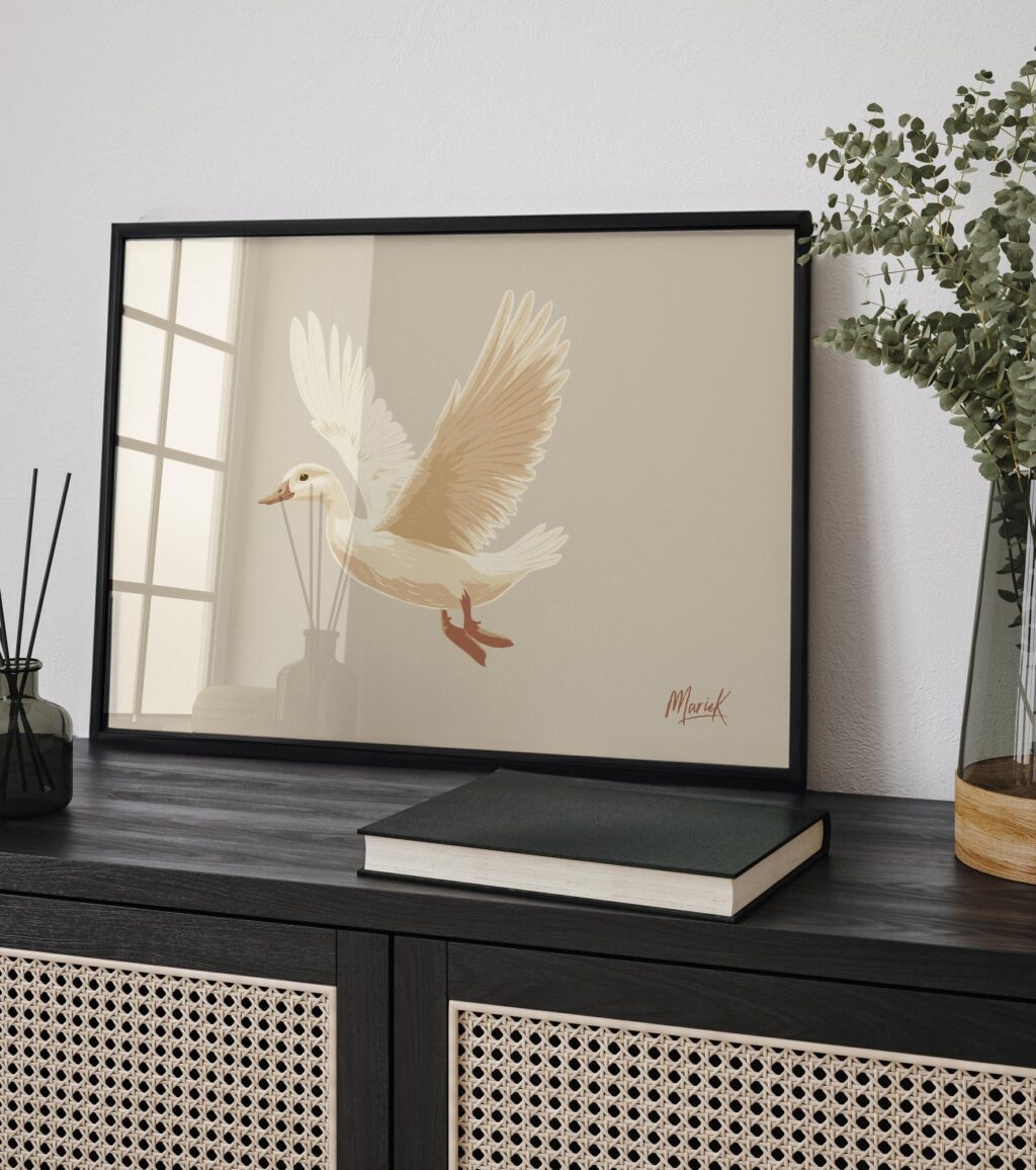 Flying Pekin Duck Wall Art