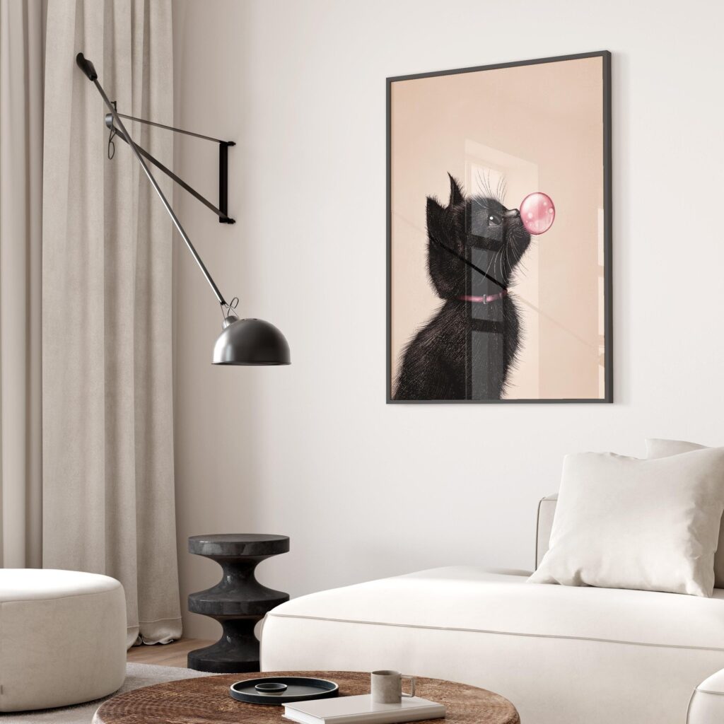 Funny Black Cat Print