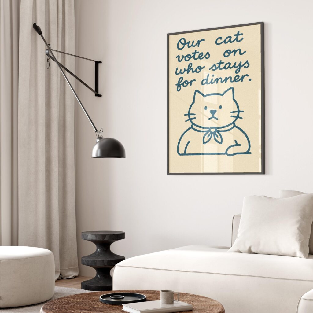 Funny Cat Kitchen Wall Art
