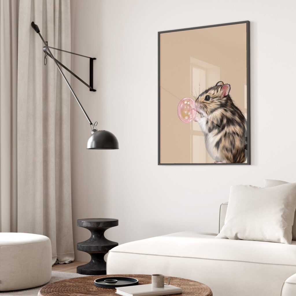 Funny Hamster Bubble Gum Print