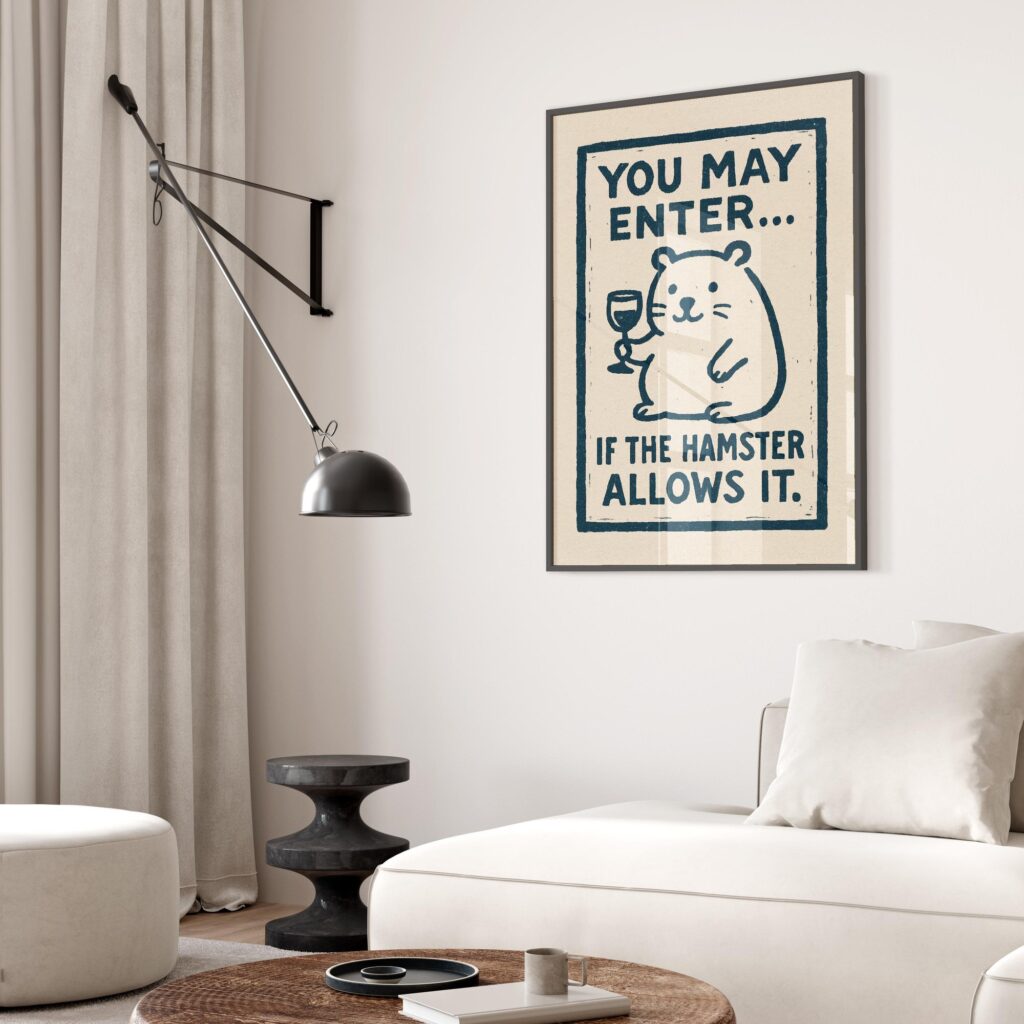 Funny Hamster Sign Art Print