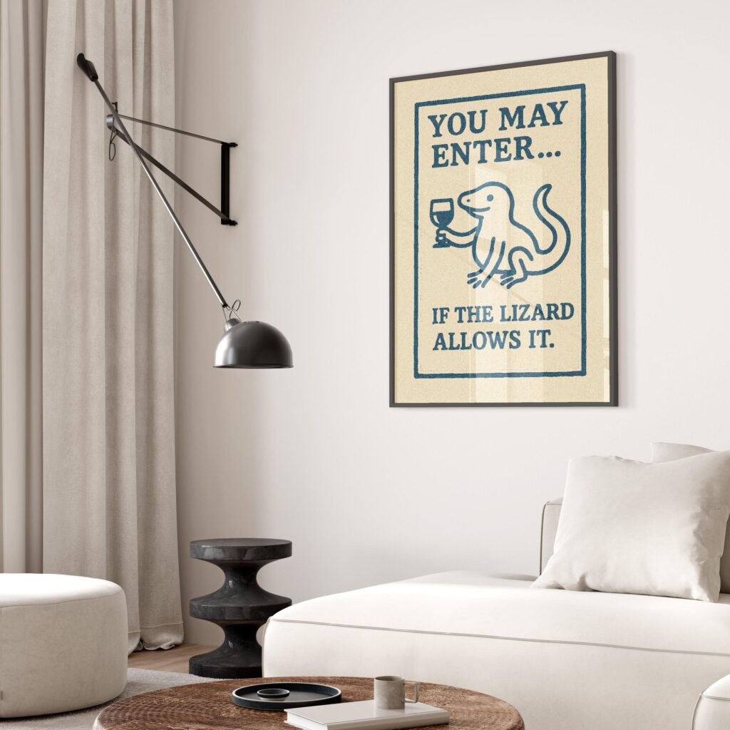 Funny Lizard Art Print