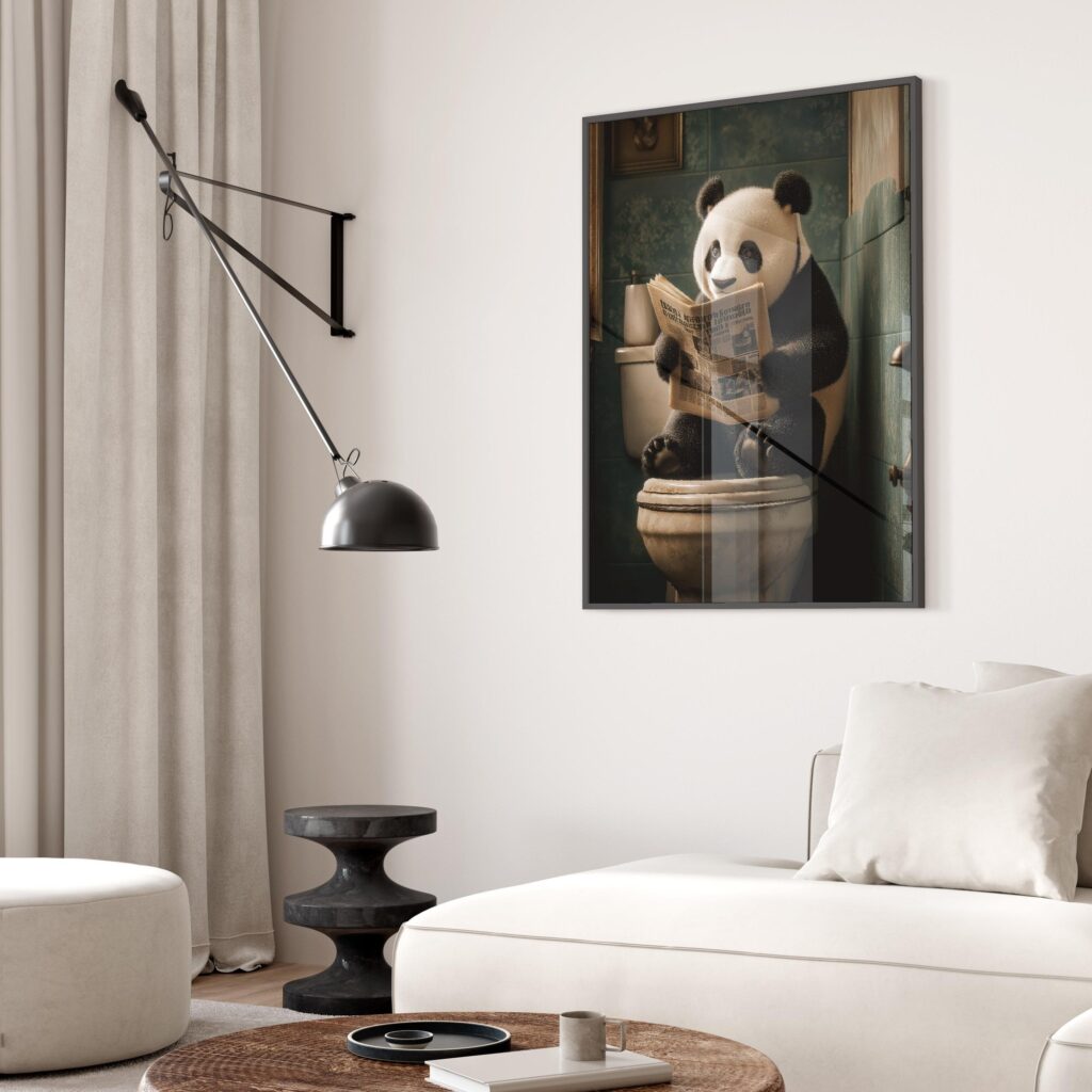 Funny Panda Bathroom Print