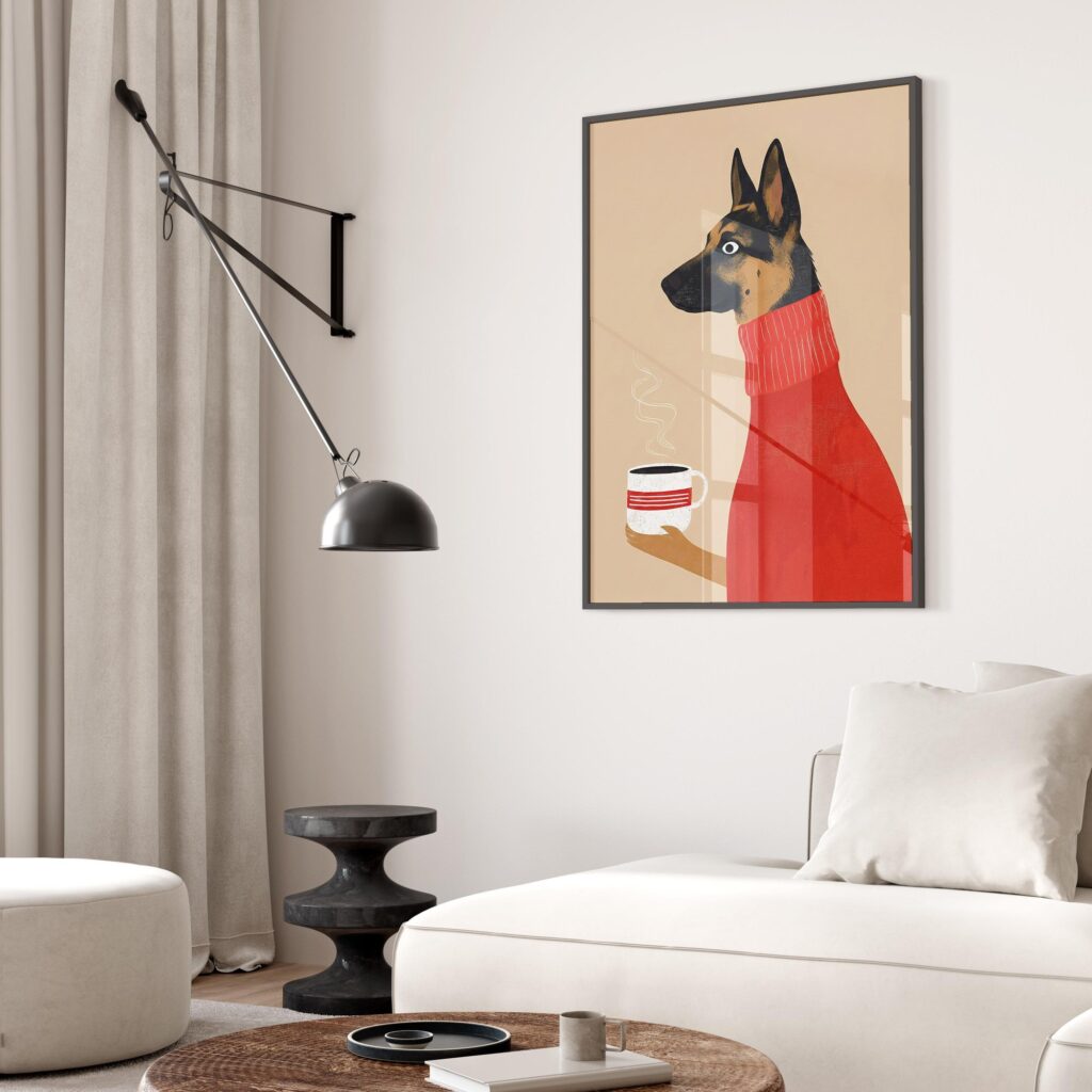 German Shepherd Coffee Art Print
