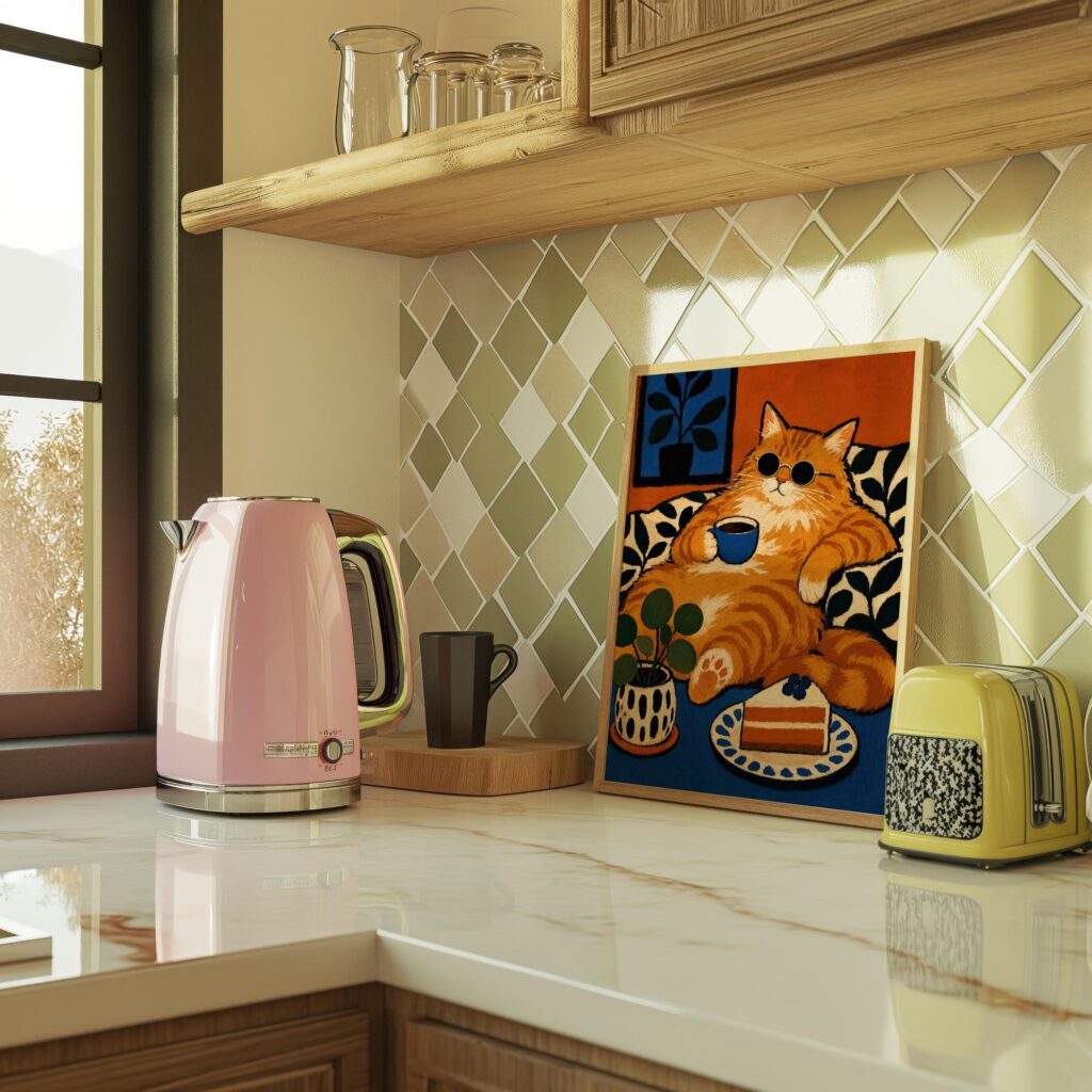 Ginger Cat Coffee Print