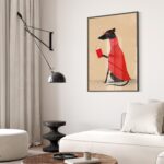 Greyhound Dog Reading Wall Art