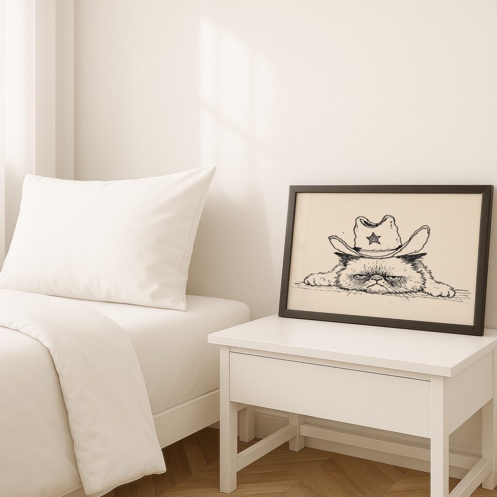 Grumpy Cowboy Cat Sheriff Print