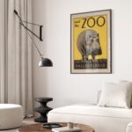 Hippo Zoo Vintage Poster