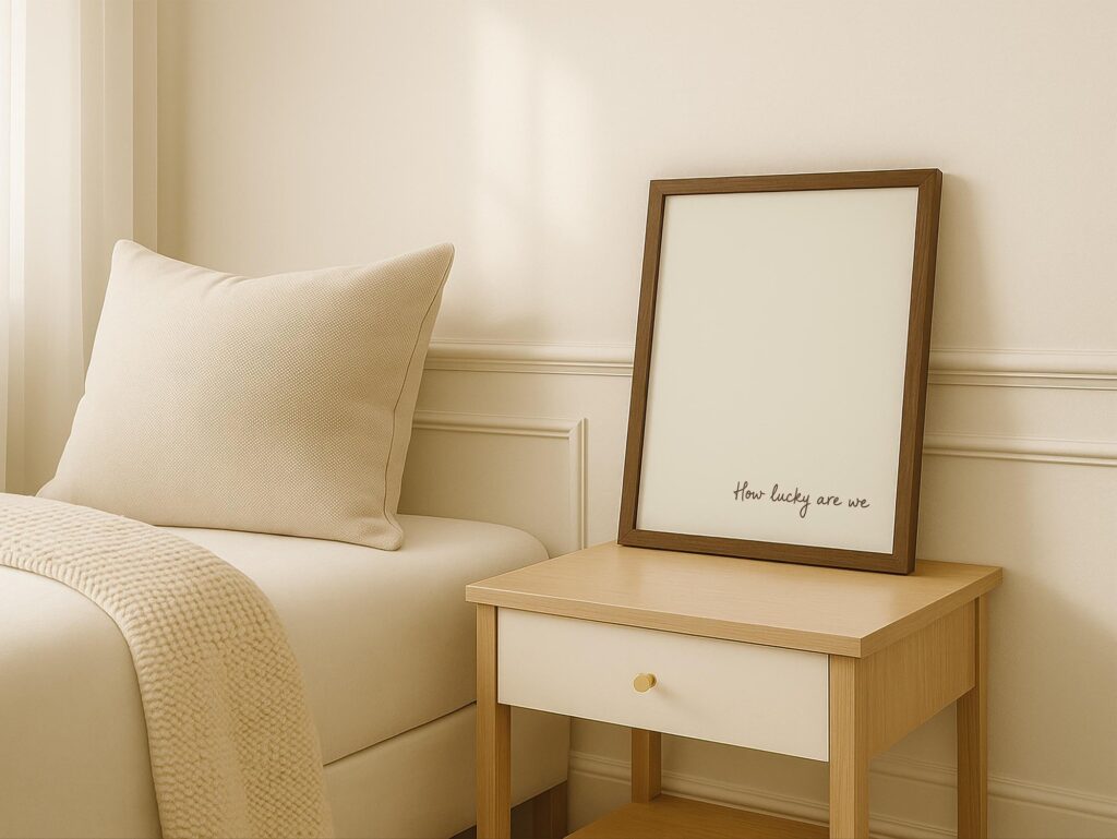How Lucky Are We Quote Minimalist Neutral Print