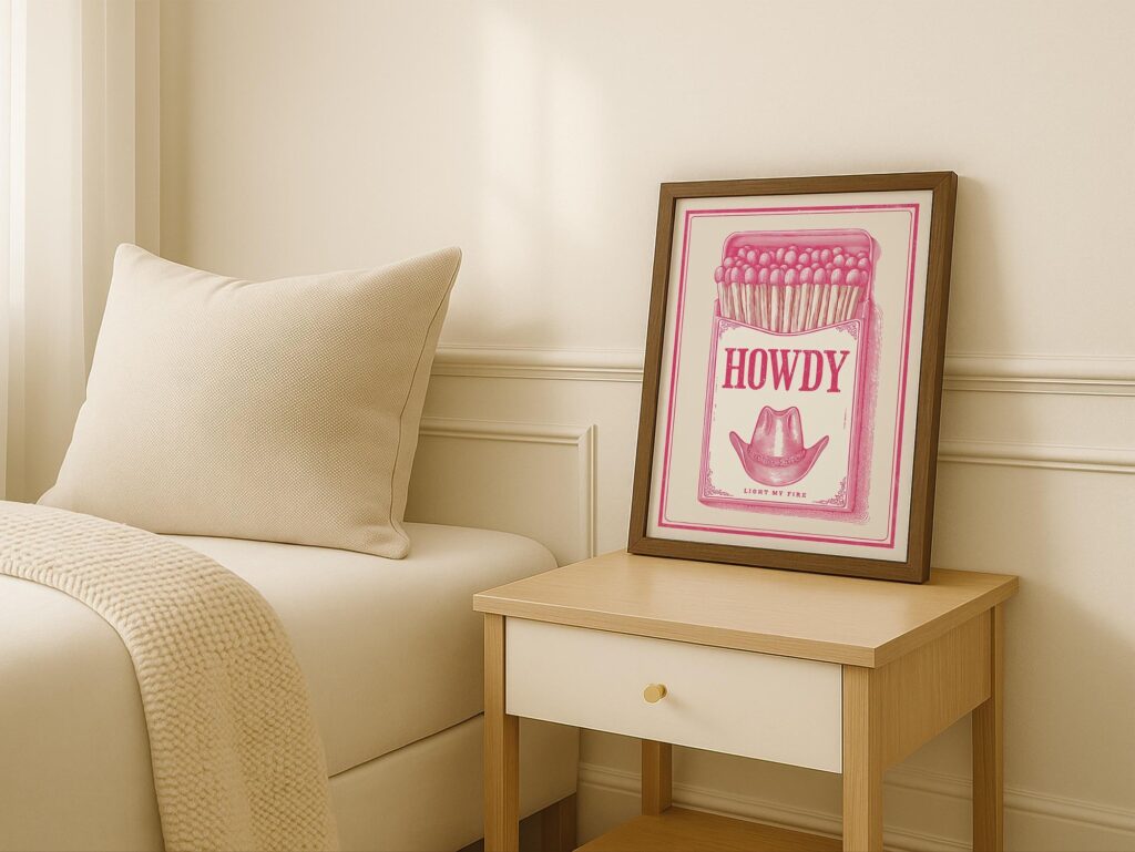 Howdy Matchbox Western Print
