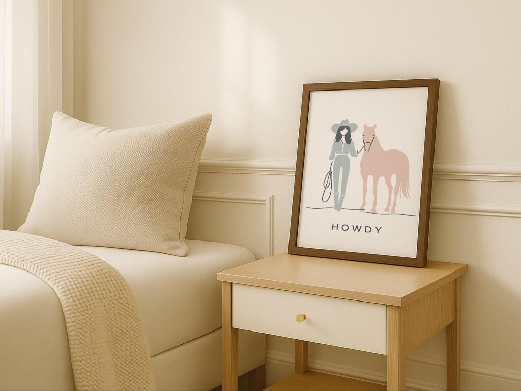 Howdy Cowgirl Minimalist Print