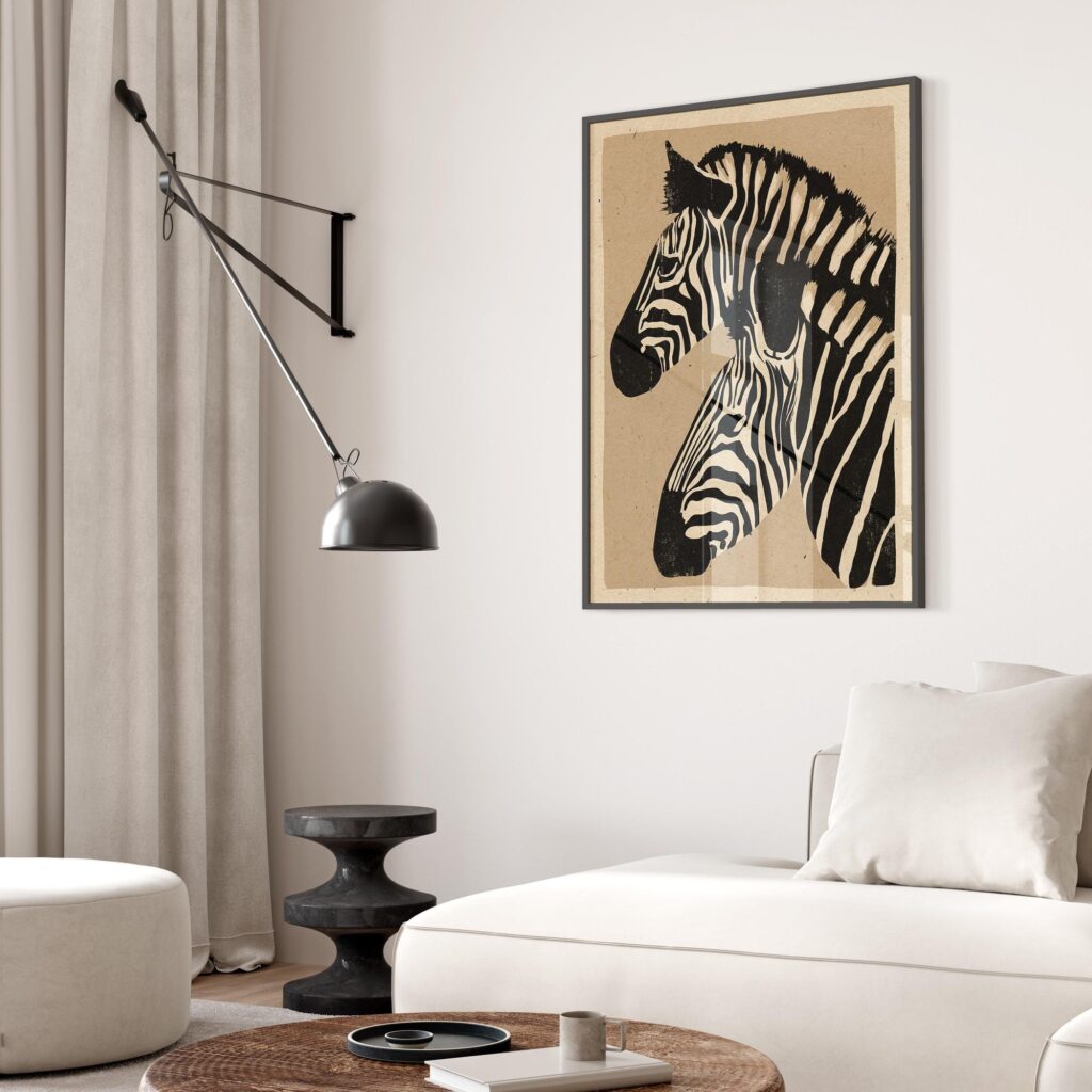 Japandi Zebra Wall Art