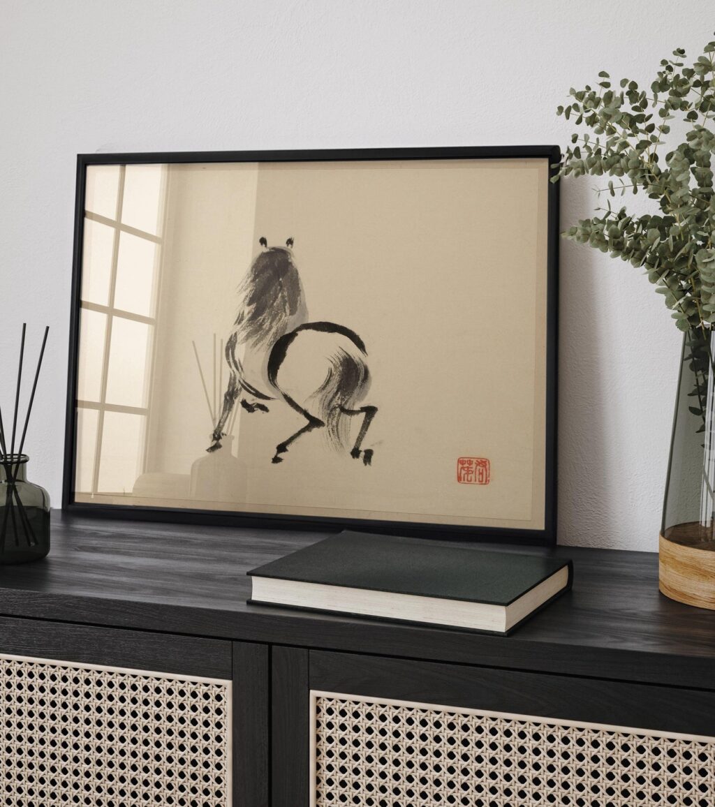 Japanese Ink Horse Print