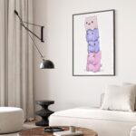 Kawaii Cat Stack Poster