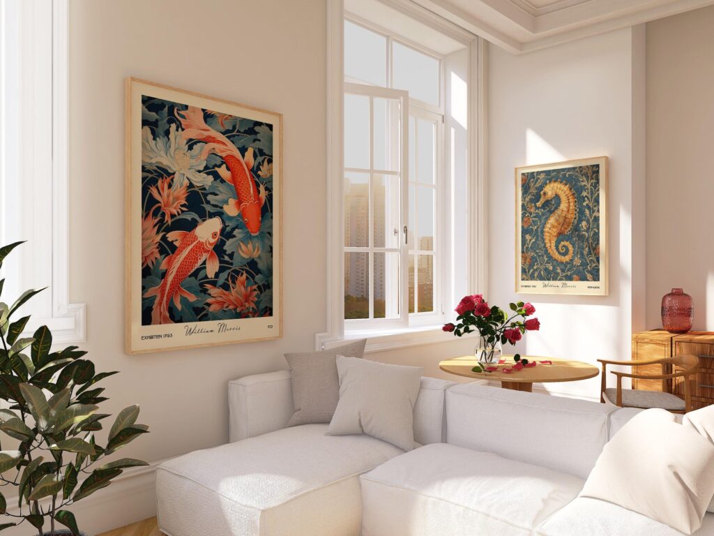 Koi & Seahorse Print Set