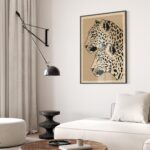 Leopard Duo Beige Black Art Print