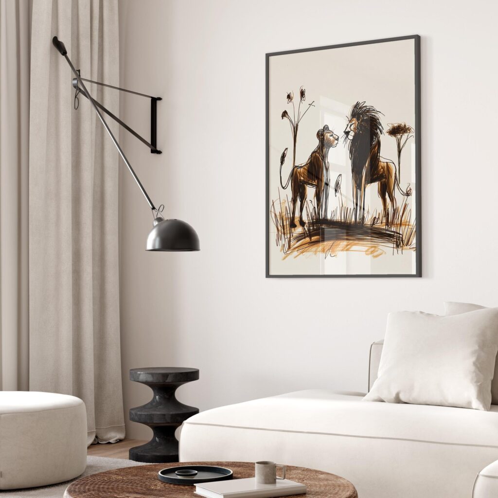 Lion Couple Wall Art