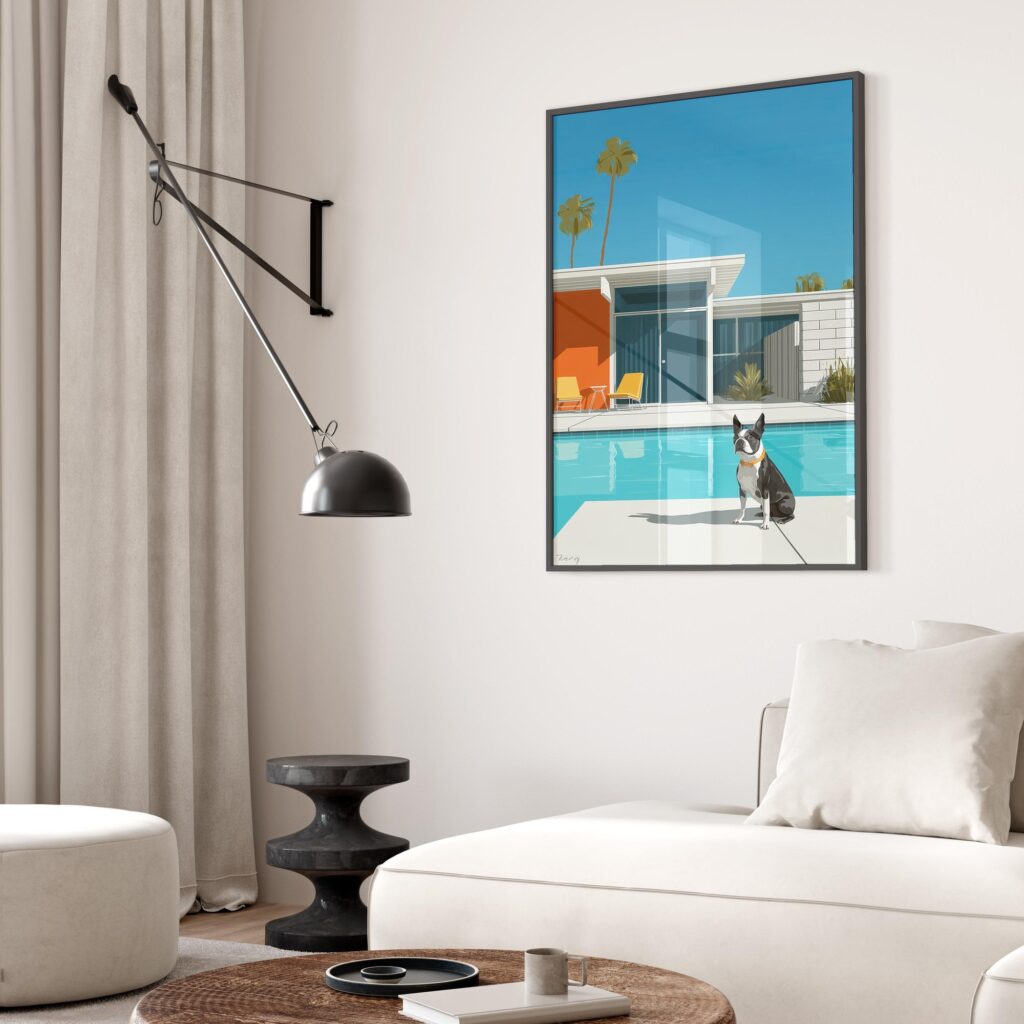 Mid Century Pool House Poster