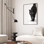 Minimalist Black Cat Art Print