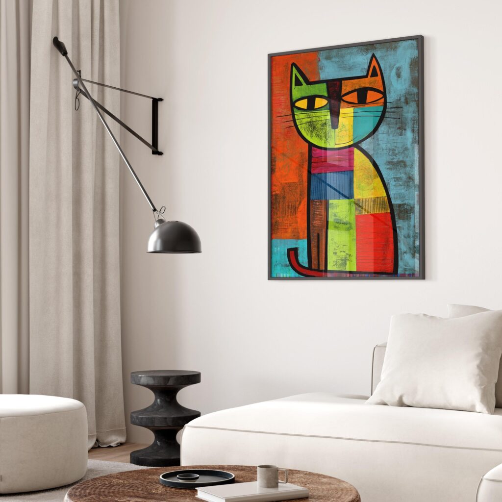 Modern Abstract Cat Art Print