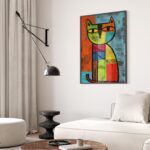 Modern Abstract Cat Art Print