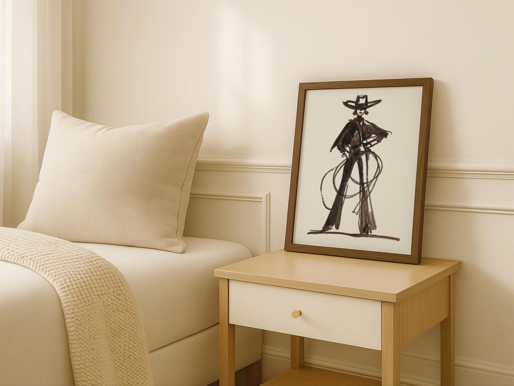 Modern Cowgirl Sketch Print