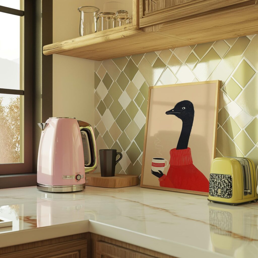 Ostrich Coffee Print