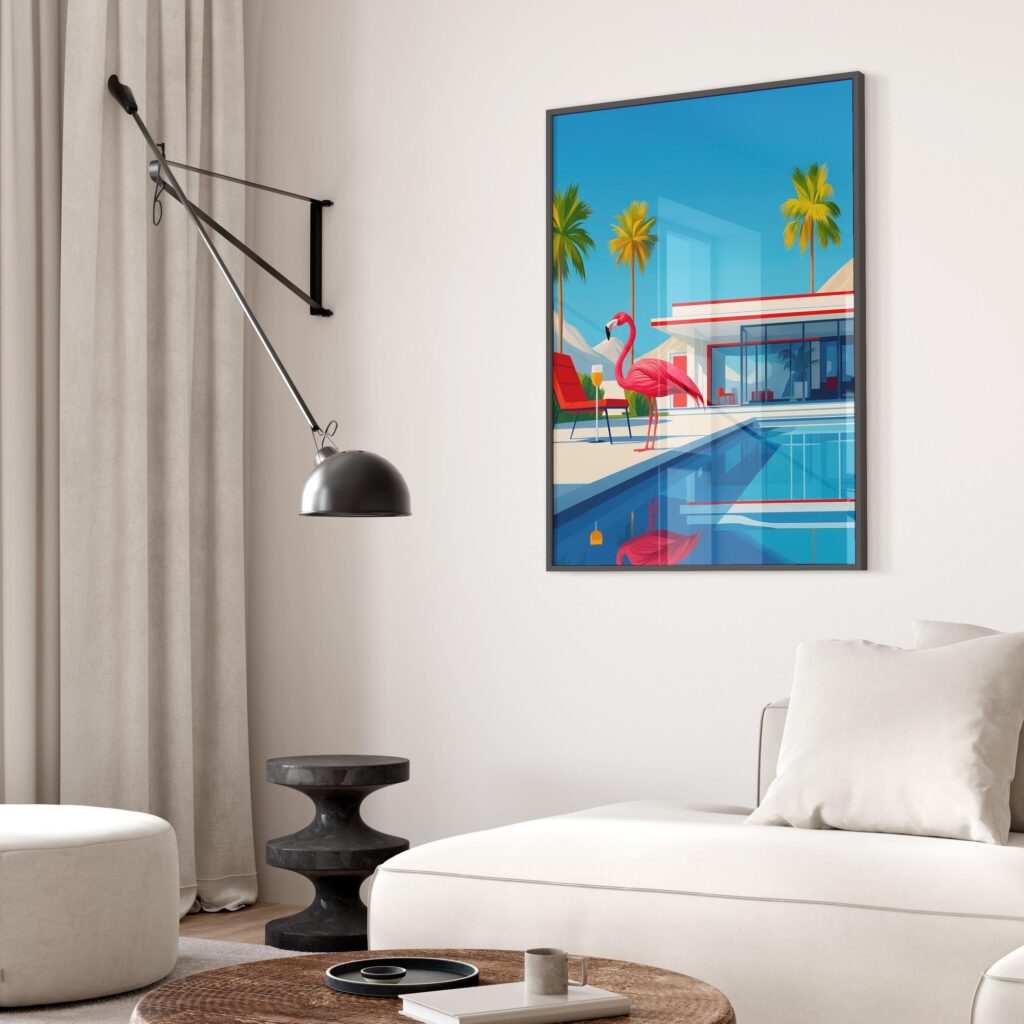 Palm Springs Flamingo Art Print