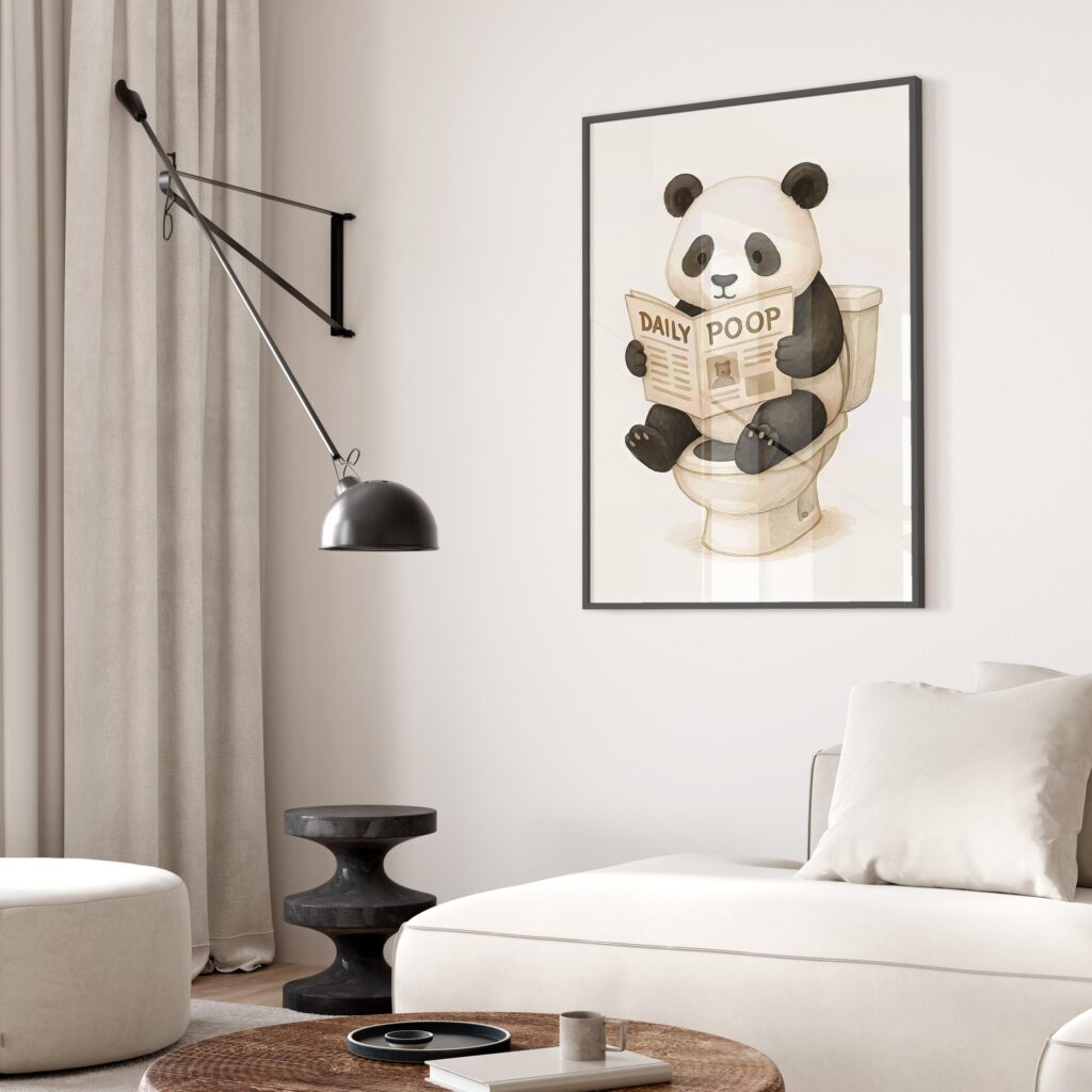 Panda Toilet Humor Art Print