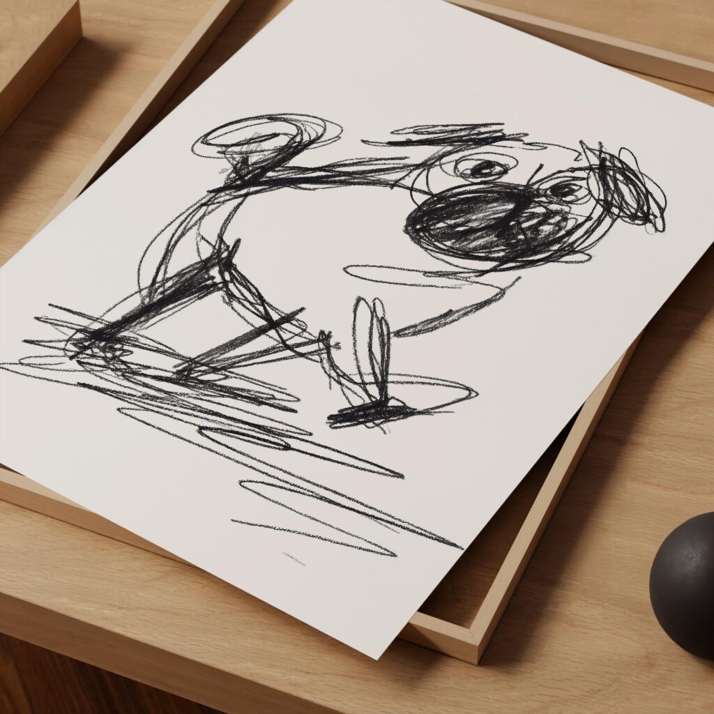 Pug Sketch Art Print