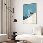 Pug Snowboard Mountain Print