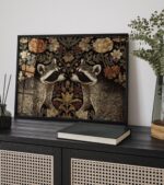 Raccoon Morris Botanical Wall Art Print