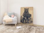 Raccoon Playing an Accordion in the Desert Print