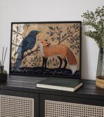 Raven and Fox Whimsical Woodland Print