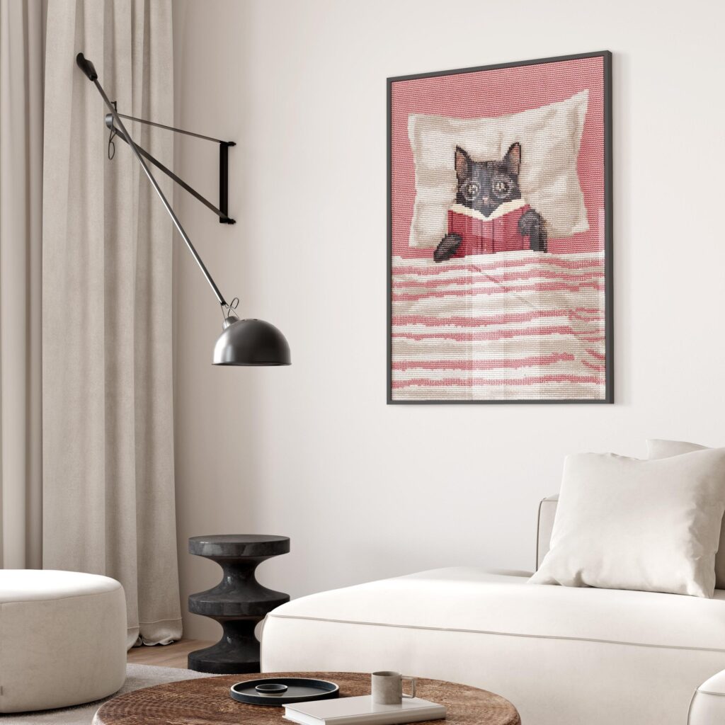 Reading Black Cat Print
