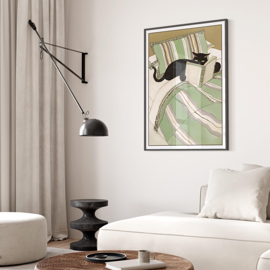 Reading Cat Print