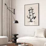 Retro Cat Roller Skates Art Print