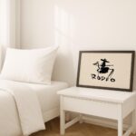 Rodeo Horse Rider Black Ink Wall Art