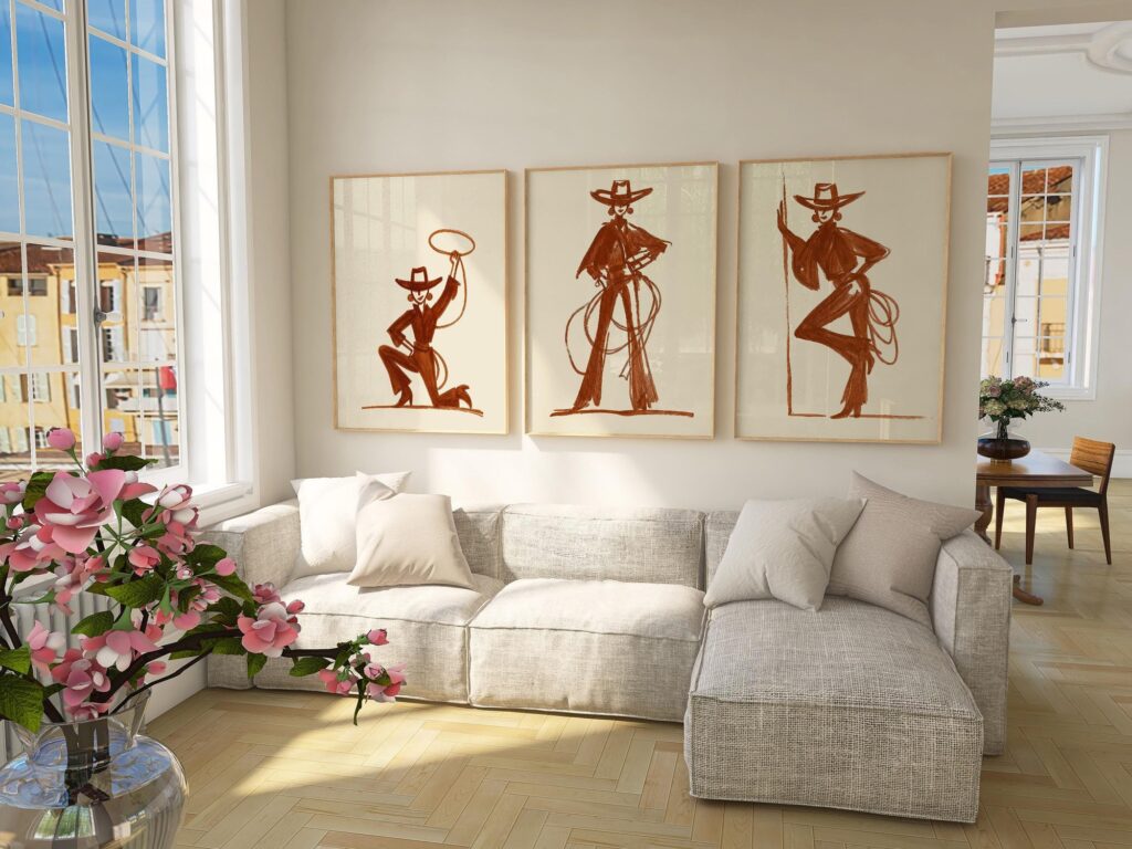 Rust Cowgirl Set of 3 Prints