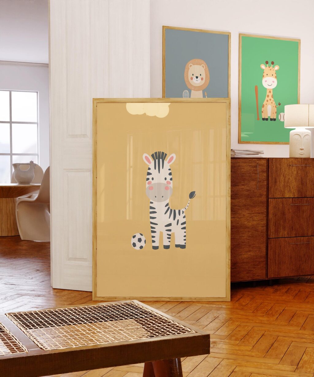 Safari Animals Sports Nursery Art Prints