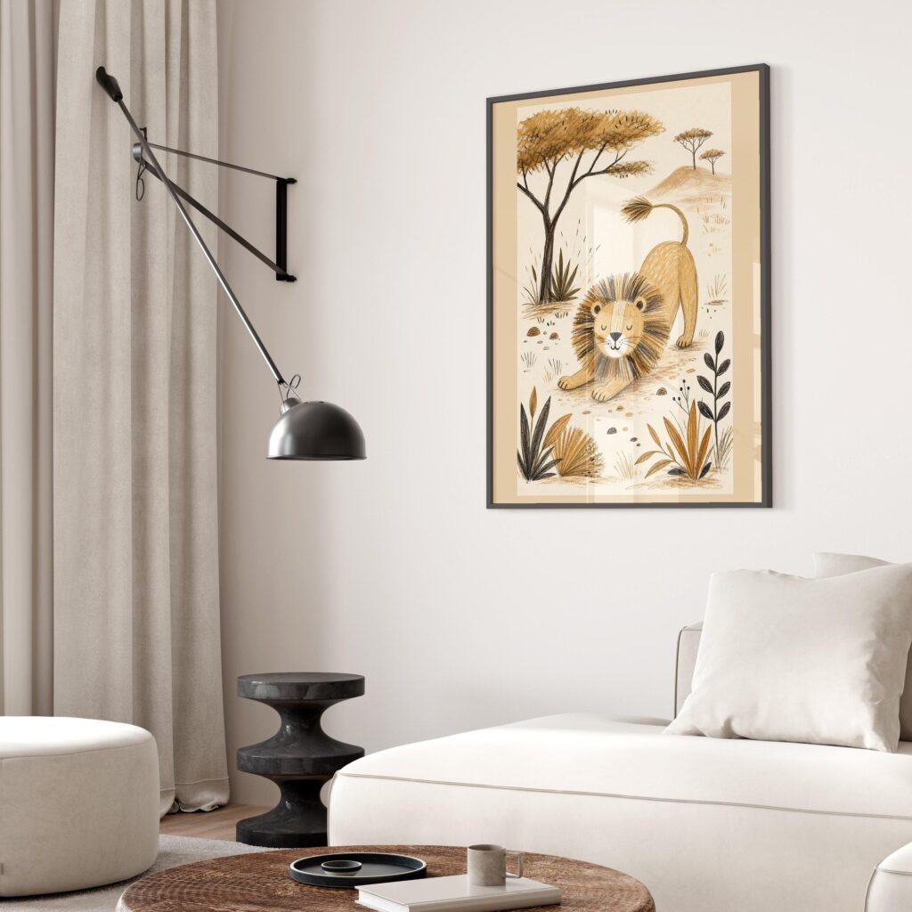 Safari Lion Nursery Print