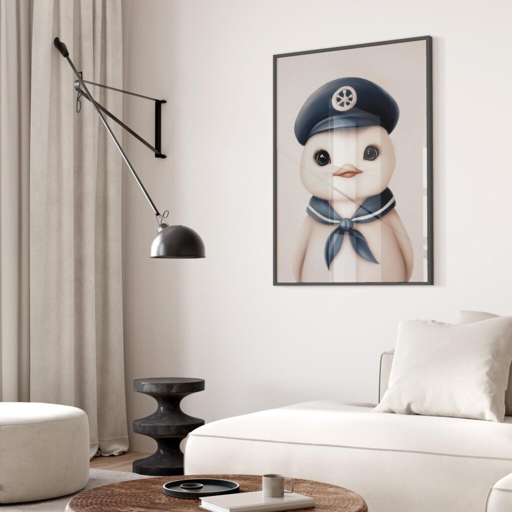 Sailor Penguin Nursery Print