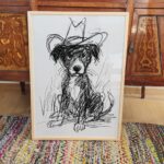 Scribble Cowboy Dog Print