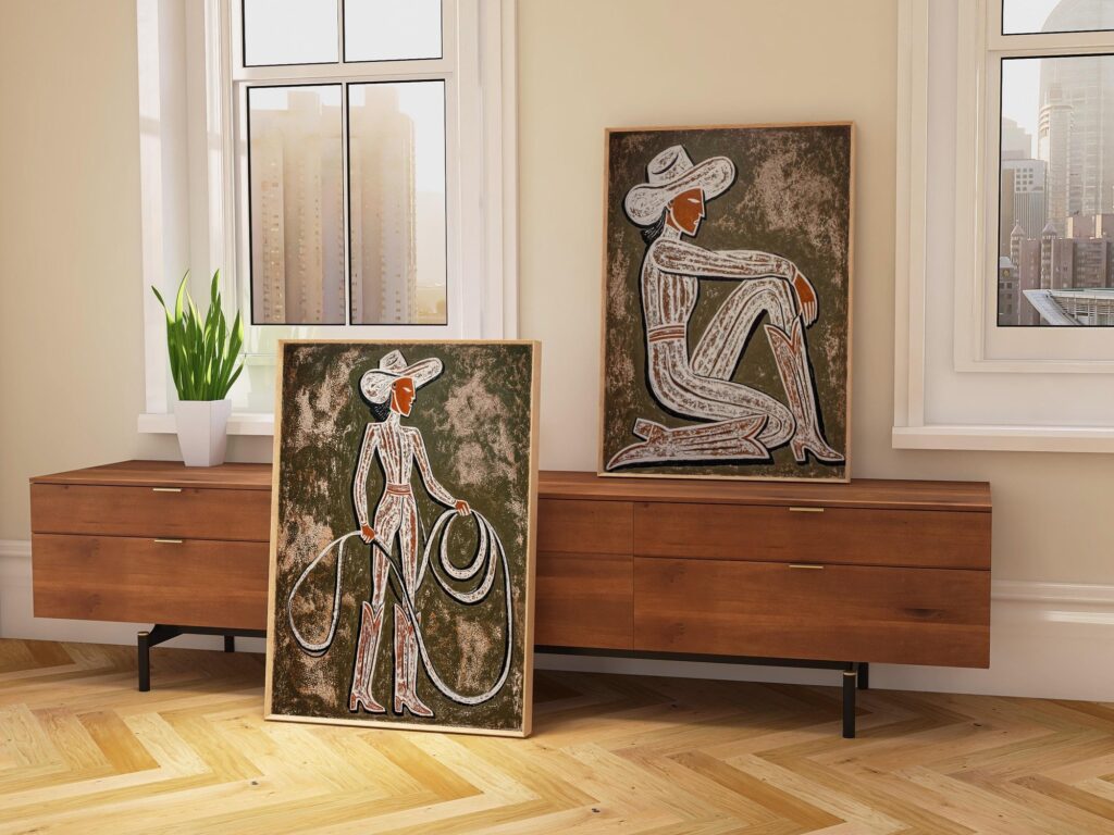 Set Of 2 Cowgirl Art Prints