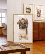 Set Of 3 Dog Aviator Art Prints