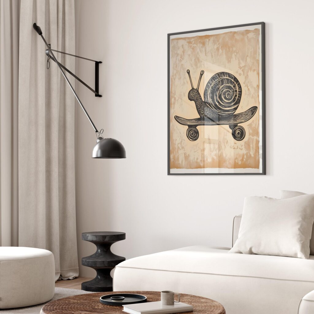 Skateboard Snail Print