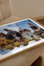 Ski Lift Dogs Art Print